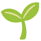 Emoji Planta joven en Google