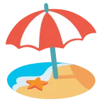 Emoji Playa y sombrilla en Google