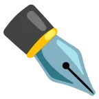 Emoji Pluma negra en Google