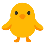 Emoji Pollito de frente en Google