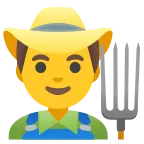 Man Farmer emoji on Google