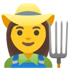 Emoji Profesional de la agricultura mujer en Google