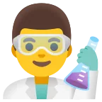 Man Scientist emoji on Google