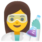 Emoji Profesional de la ciencia mujer en Google