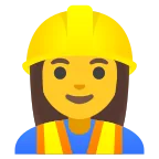 Emoji Profesional de la construcción mujer en Google