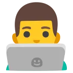 Man Technologist emoji on Google