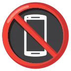 Emoji Prohibido el uso de móviles en Google