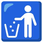 Emoji Señal de usar papelera en Google