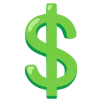 Emoji Símbolo de dólar en Google