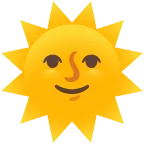 Emoji Sol con cara en Google