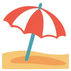 Emoji Sombrilla en la arena en Google