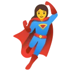 Emoji Superheroína en Google
