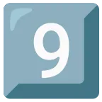 Keycap: 9 emoji on Google