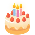 Emoji Torta de cumpleaños en Android