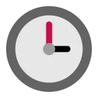 Three O’clock emoji on Microsoft