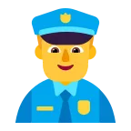 Emoji Agente de policía hombre en Microsoft