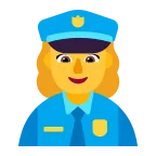 Woman Police Officer emoji on Microsoft
