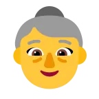 Emoji Anciana en Microsoft