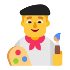 Emoji Artista hombre en Microsoft