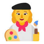 Emoji Artista mujer en Microsoft