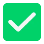 Checkmark emoji on Microsoft