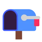 Emoji Buzón abierto con la bandera bajada en Microsoft