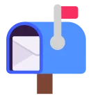 Open Mailbox with Raised Flag emoji on Microsoft