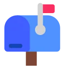 Emoji Buzón cerrado con la bandera levantada en Microsoft