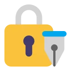Emoji Candado con pluma estilográfica en Microsoft