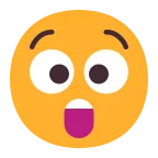 Astonished Face emoji on Microsoft