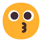 Kissing Face emoji on Microsoft