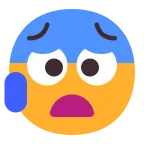 Emoji Cara con ansiedad y sudor en Microsoft