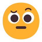 Face with Raised Eyebrow emoji on Microsoft
