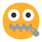 Emoji Cara con la boca cerrada con cremallera en Microsoft