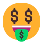 Money-Mouth Face emoji on Microsoft