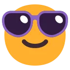 Emoji Cara con lentes de sol en Microsoft