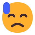 Downcast Face with Sweat emoji on Microsoft
