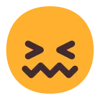 Confounded Face emoji on Microsoft