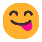 Face Savoring Food emoji on Microsoft