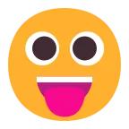 Face with Tongue emoji on Microsoft