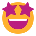 Emoji Cara sonriendo con estrellas en Microsoft