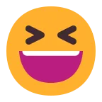 Emoji Cara sonriendo con los ojos cerrados en Microsoft