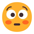 Flushed Face emoji on Microsoft