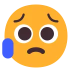 Sad But Relieved Face emoji on Microsoft