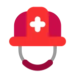 Emoji Casco con una cruz blanca en Microsoft