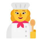Emoji Chef mujer en Microsoft