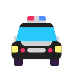 Emoji Coche de policía próximo en Microsoft