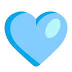 Light Blue Heart emoji on Microsoft