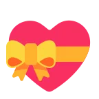 Emoji Corazón con lazo en Microsoft