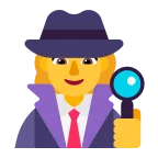 Emoji Detective mujer en Microsoft